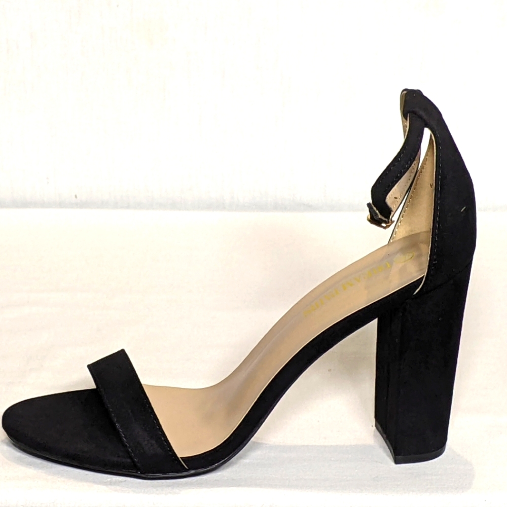 NEW Dream Pairs Womens Open Toe Mid Chunky Heel Pump Sandals Sz 9 black